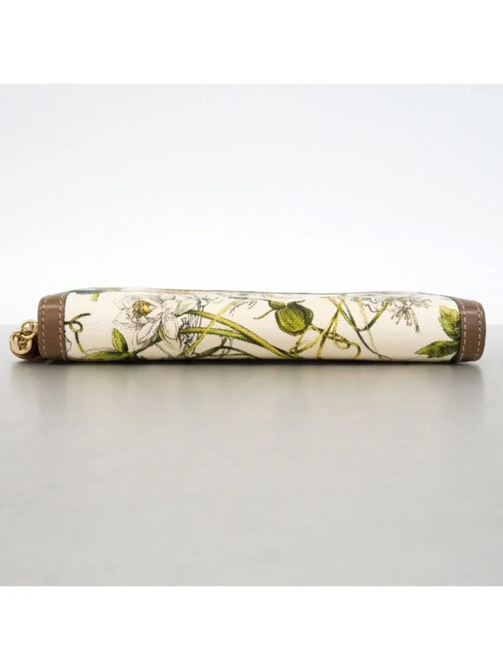 Gucci Wallet Bamboo Flora Canvas Brown Gold